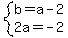 system%28b=a-2%2C2a=-2%29