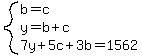 system%28b=c%2Cy=b%2Bc%2C7y%2B5c%2B3b=1562%29