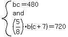 system%28bc=480%2Cand%2C%285%2F8%29b%28c%2B7%29=720%29
