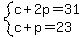 system%28c%2B2p=31%2Cc%2Bp=23%29