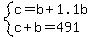 system%28c=b%2B1.1b%2Cc%2Bb=491%29