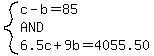 system%28c-b=85%2CAND%2C6.5c%2B9b=4055.50%29