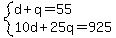 system%28d%2Bq=55%2C10d%2B25q=925%29