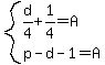 system%28d%2F4%2B1%2F4=A%2Cp-d-1=A%29