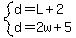 system%28d=L%2B2%2Cd=2w%2B5%29