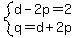 system%28d-2p=2%2Cq=d%2B2p%29