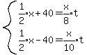 system%28expr%281%2F2%29x%2B40=expr%28x%2F8%29t%2Cexpr%281%2F2%29x-40=expr%28x%2F10%29t%29