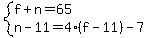 system%28f%2Bn=65%2Cn-11=4%28f-11%29-7%29