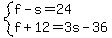 system%28f-s=24%2Cf%2B12=3s-36%29