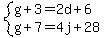 system%28g%2B3=2d%2B6%2Cg%2B7=4j%2B28%29
