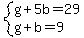 system%28g%2B5b=29%2Cg%2Bb=9%29