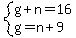 system%28g%2Bn=16%2Cg=n%2B9%29
