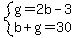 system%28g=2b-3%2Cb%2Bg=30%29