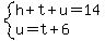 system%28h%2Bt%2Bu=14%2Cu=t%2B6%29