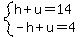 system%28h%2Bu=14%2C-h%2Bu=4%29
