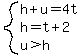 system%28h%2Bu=4t%2Ch=t%2B2%2Cu%3Eh%29