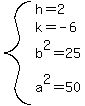 system%28h=2%2Ck=-6%2Cb%5E2=25%2Ca%5E2=50%29