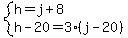 system%28h=j%2B8%2Ch-20=3%28j-20%29%29