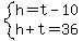 system%28h=t-10%2Ch%2Bt=36%29