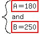 system%28highlight%28A=180%29%2Cand%2Chighlight%28B=250%29%29