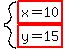 system%28highlight%28x=10%29%2Chighlight%28y=15%29%29
