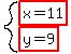 system%28highlight%28x=11%29%2Chighlight%28y=9%29%29