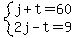 system%28j%2Bt=60%2C2j-t=9%29