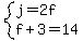 system%28j=2f%2Cf%2B3=14%29