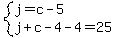 system%28j=c-5%2Cj%2Bc-4-4=25%29