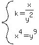 system%28k=x%2Fy%5E2%2Cx%5E4=y%5E9%29