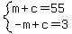 system%28m%2Bc=55%2C-m%2Bc=3%29