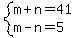 system%28m%2Bn=41%2Cm-n=5%29