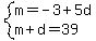 system%28m=-3%2B5d%2Cm%2Bd=39%29