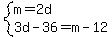 system%28m=2d%2C3d-36=m-12%29
