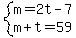 system%28m=2t-7%2Cm%2Bt=59%29