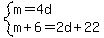 system%28m=4d%2Cm%2B6=2d%2B22%29