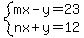 system%28mx-y=23%2Cnx%2By=12%29