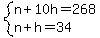 system%28n%2B10h=268%2Cn%2Bh=34%29