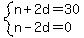 system%28n%2B2d=30%2Cn-2d=0%29