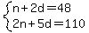 system%28n%2B2d=48%2C2n%2B5d=110%29