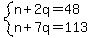 system%28n%2B2q=48%2Cn%2B7q=113%29