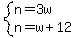system%28n=3w%2Cn=w%2B12%29