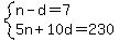 system%28n-d=7%2C5n%2B10d=230%29