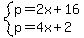 system%28p=2x%2B16%2Cp=4x%2B2%29