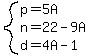 system%28p=5A%2C+n=22-9A%2C+d=4A-1%29