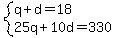 system%28q%2Bd=18%2C25q%2B10d=330%29