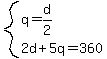 system%28q=d%2F2%2C2d%2B5q=360%29