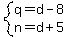 system%28q=d-8%2Cn=d%2B5%29