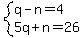 system%28q-n=4%2C5q%2Bn=26%29