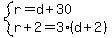 system%28r=d%2B30%2Cr%2B2=3%28d%2B2%29%29